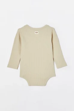 Organic Pointelle Long Sleeve Bubbysuit