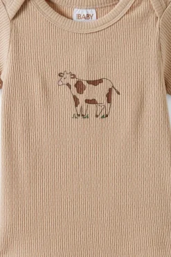 Organic Pointelle Short Sleeve Bubbysuit