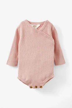 Organic Rib Knit Cross Over Tie Bubbysuit