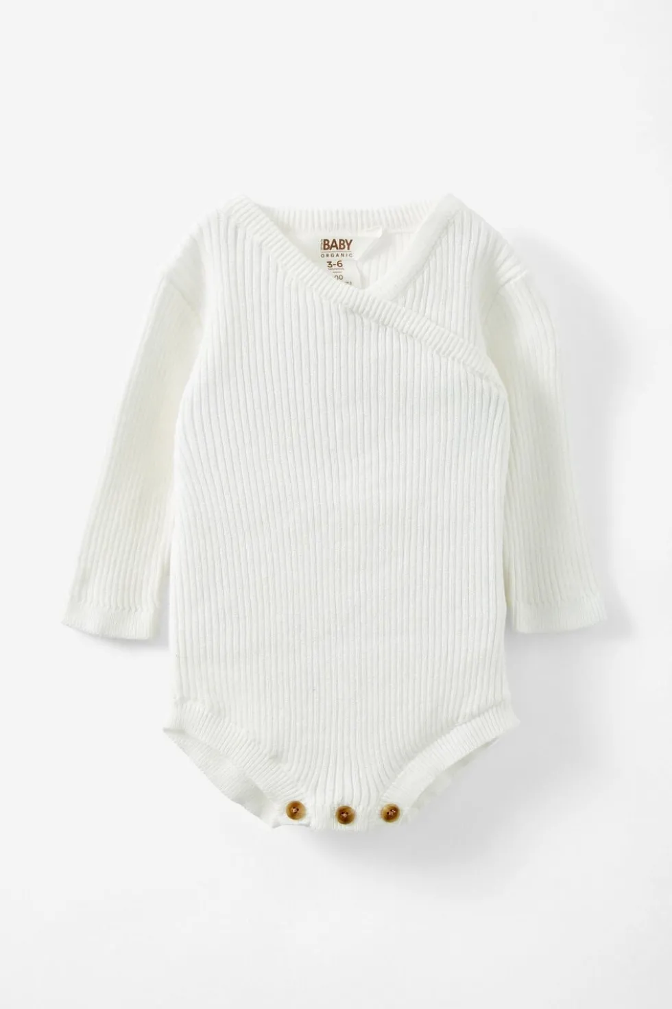 Organic Rib Knit Cross Over Tie Bubbysuit