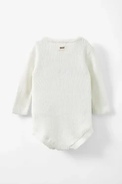 Organic Rib Knit Cross Over Tie Bubbysuit