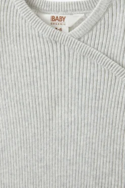 Organic Rib Knit Cross Over Tie Bubbysuit