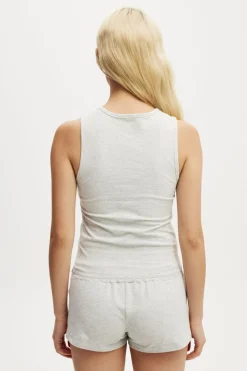 Peached Jersey Ruched Tank