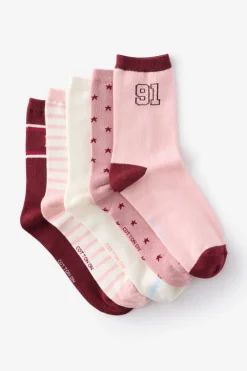 5Pk Fine Crew Sock
