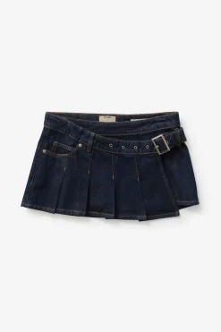 Pleated Micro Wrap Skirt