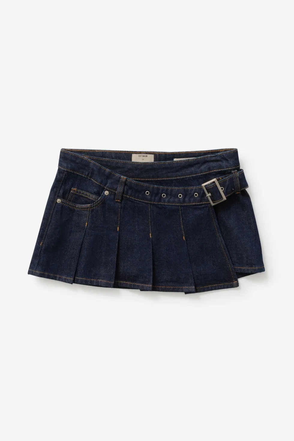 Pleated Micro Wrap Skirt
