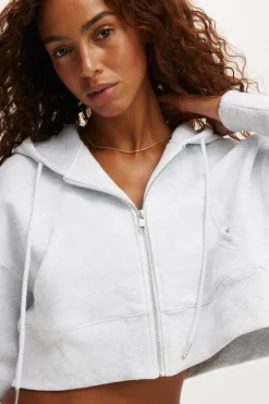 Plush Boxy Cropped Zip Through