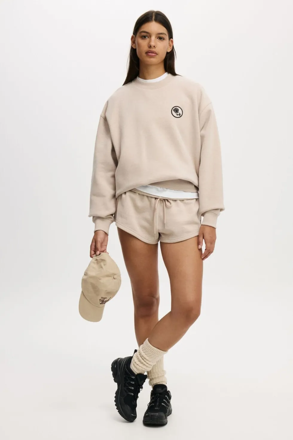 Plush Graphic Crew Sweatshirt