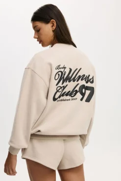 Plush Graphic Crew Sweatshirt