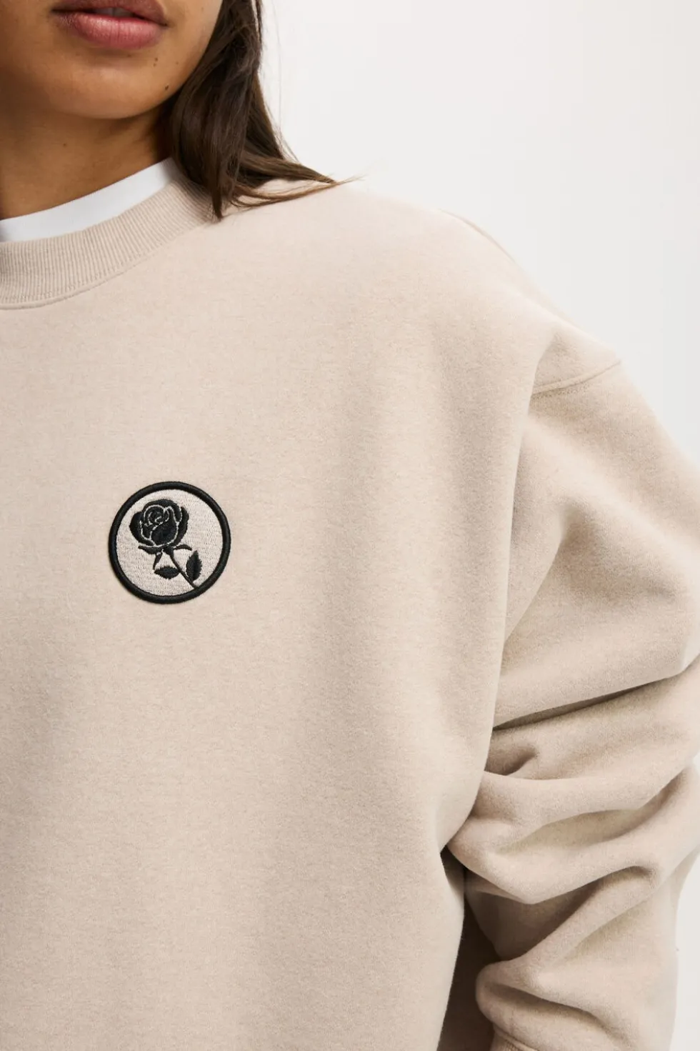 Plush Graphic Crew Sweatshirt