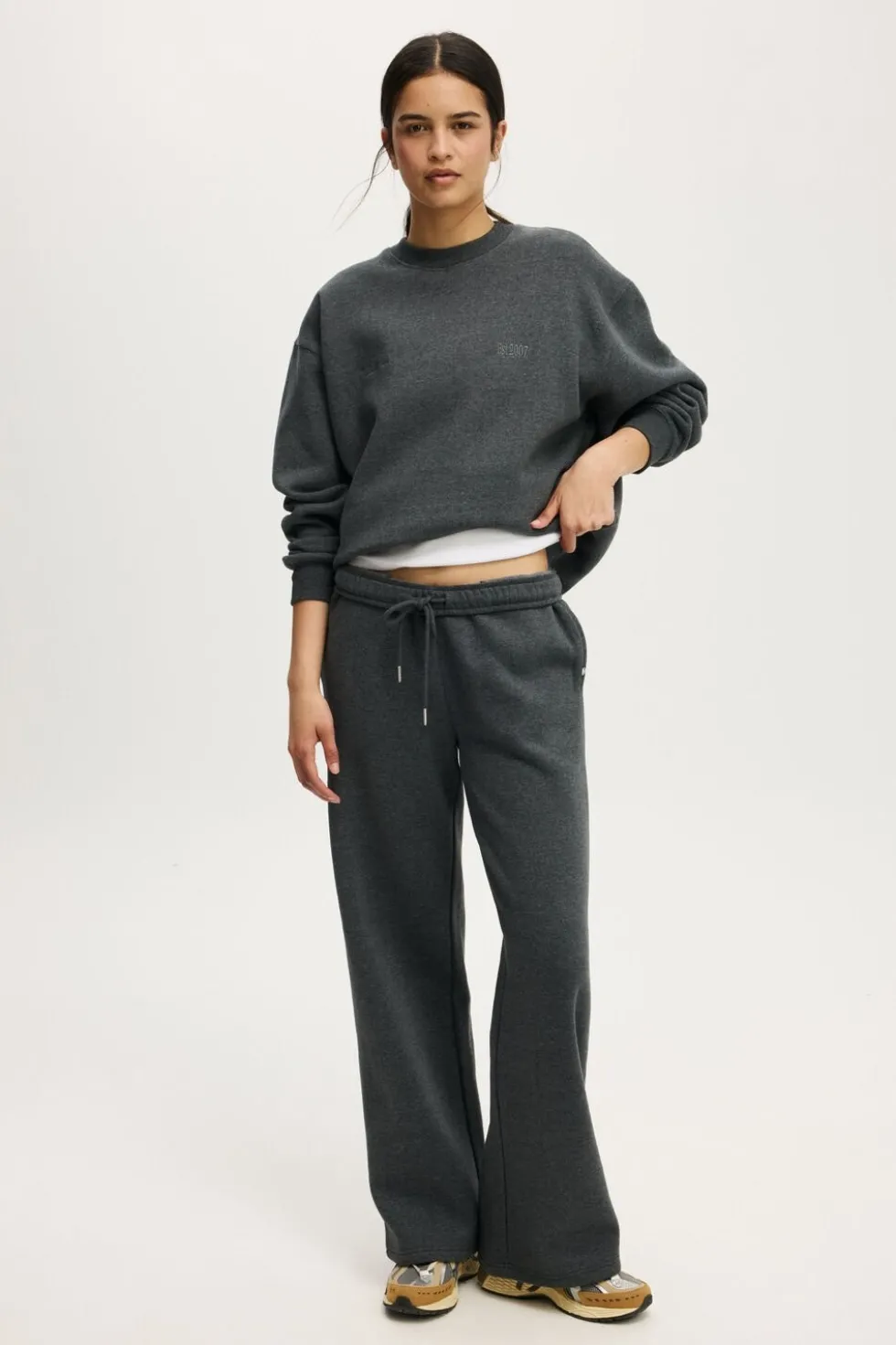 Plush Graphic Crew Sweatshirt