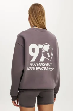 Plush Graphic Crew Sweatshirt