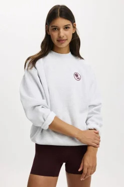 Plush Graphic Crew Sweatshirt