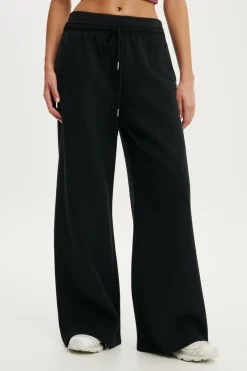 Plush Tie Waist Wide Leg Sweatpant