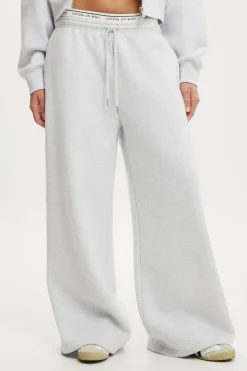 Plush Tie Waist Wide Leg Sweatpant
