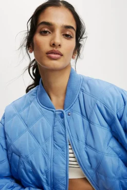 Quilted Rib Bomber Jacket