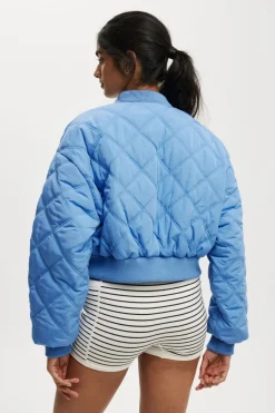 Quilted Rib Bomber Jacket