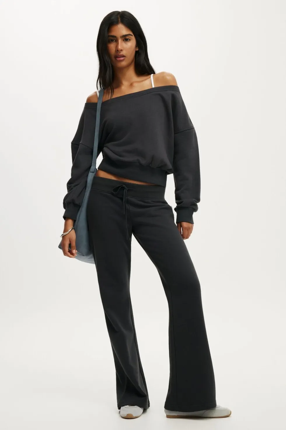 Relaxed Off Shoulder Sweatshirt