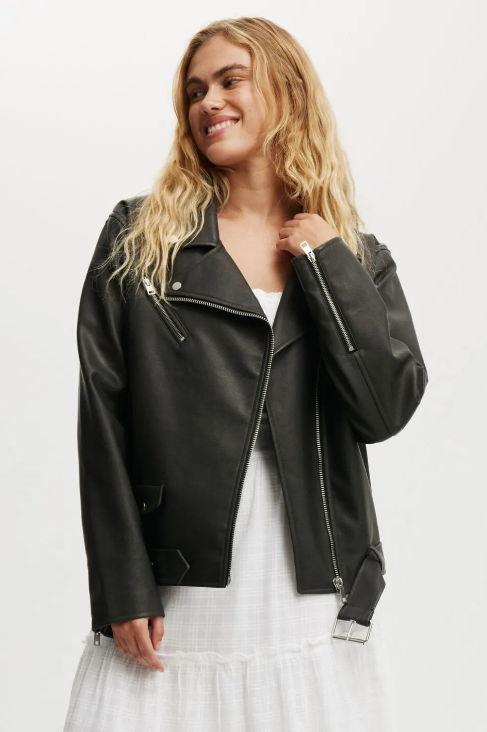 Roman Faux Leather Biker Jacket