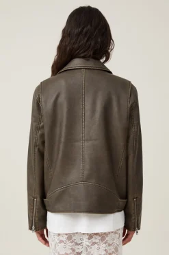 Roman Faux Leather Biker Jacket
