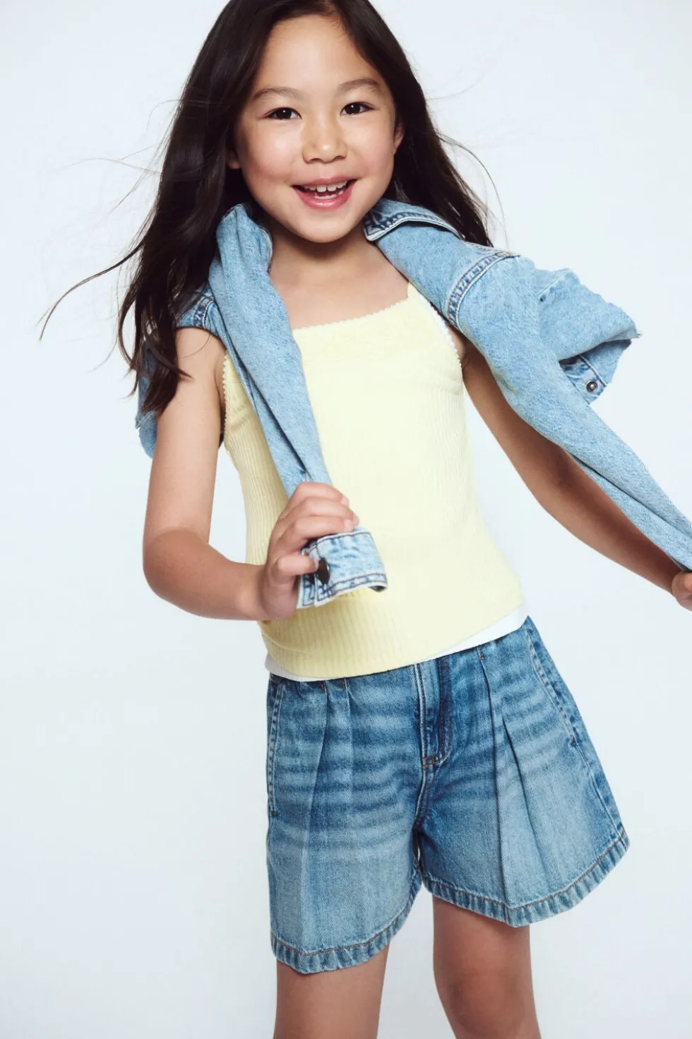 Sarai Pleat Front Denim Short