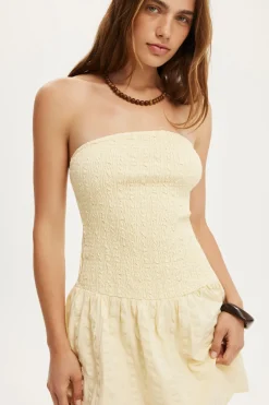 Shirred Tube Mini Dress
