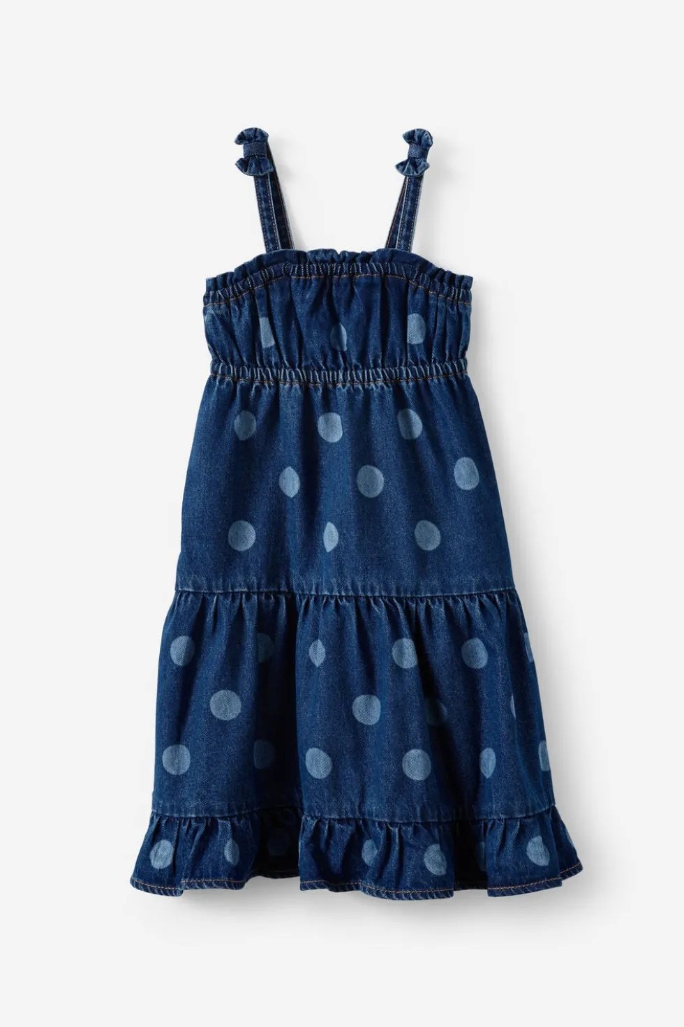 Sleeveless Denim Tiered Dress