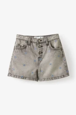Snap Front Denim Short