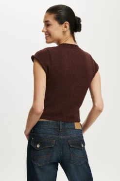 Textured Shortsleeve Knit Top