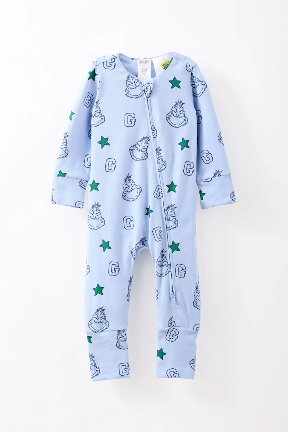 The Grinch Long Sleeve Zip Romper