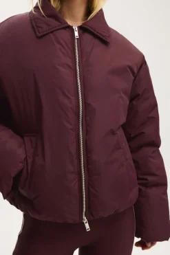 The Mother Puffer Faux Fur Collar Bomber