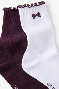 The Perfect Pair Frill Rib Crew Sock 2Pk