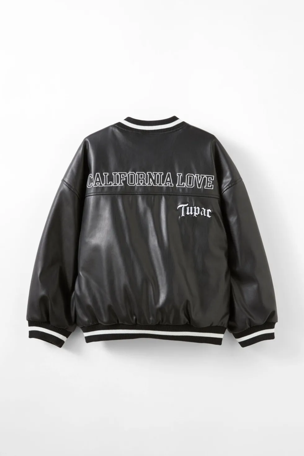 Tupac Faux Leather Bomber Jacket