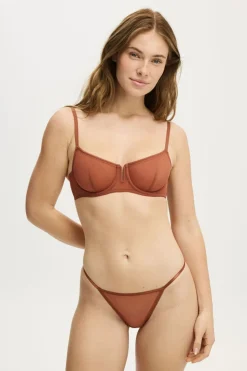 U Wire Mesh Balconette Bra