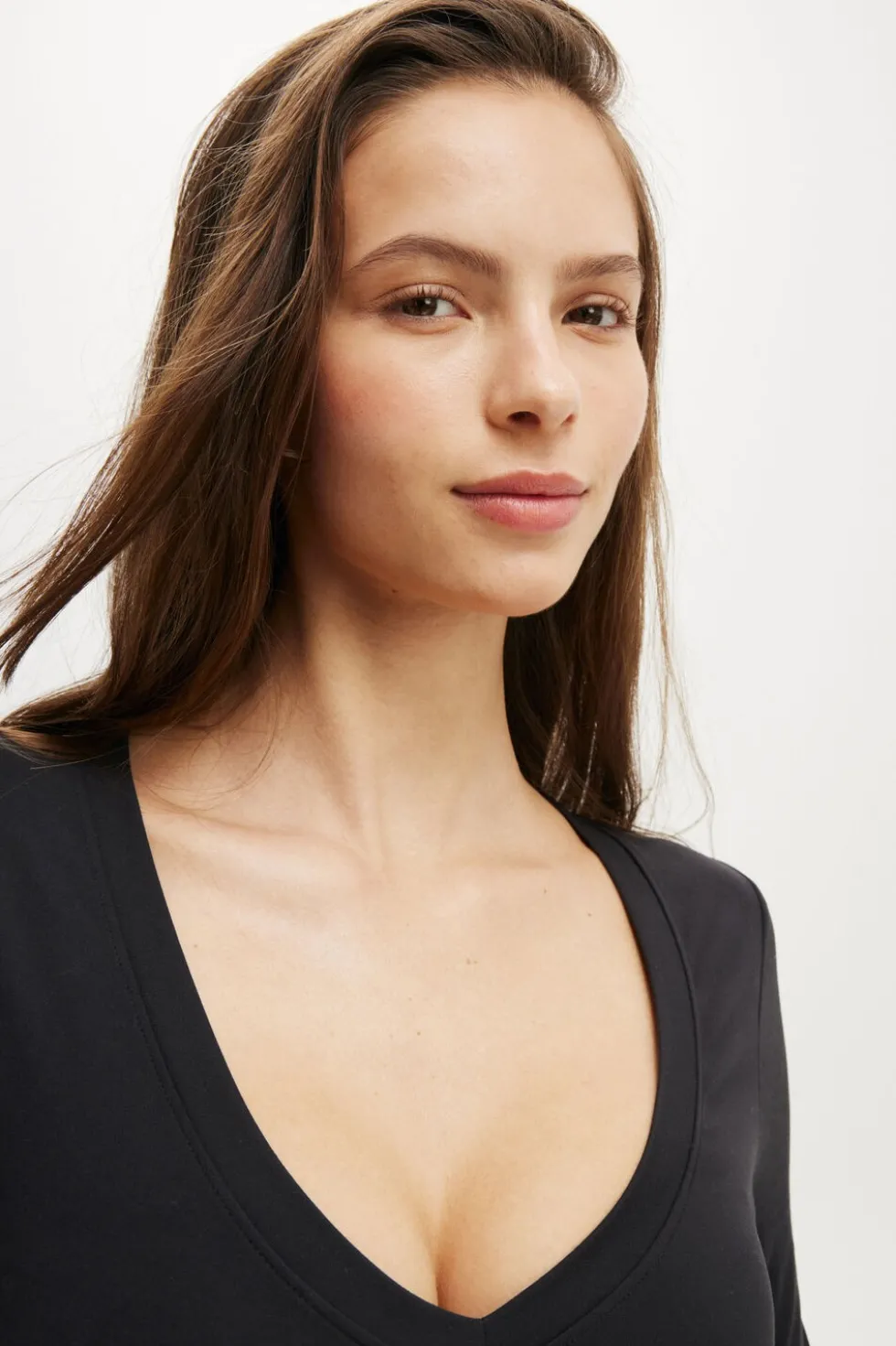 Ultra Soft Plunge Front Long Sleeve