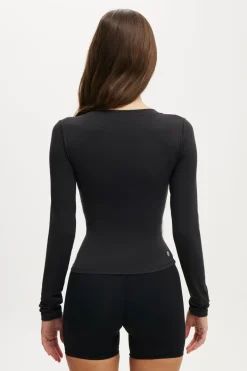 Ultra Soft Plunge Front Long Sleeve