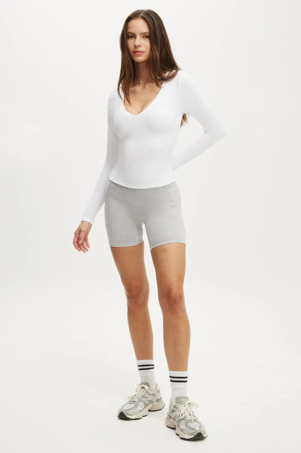 Ultra Soft Plunge Front Long Sleeve