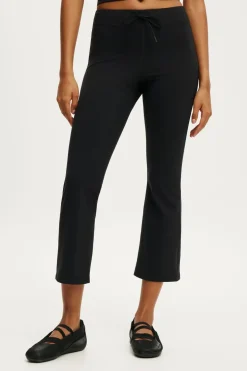 Ultra Soft Tie Front Cropped Kick Flare