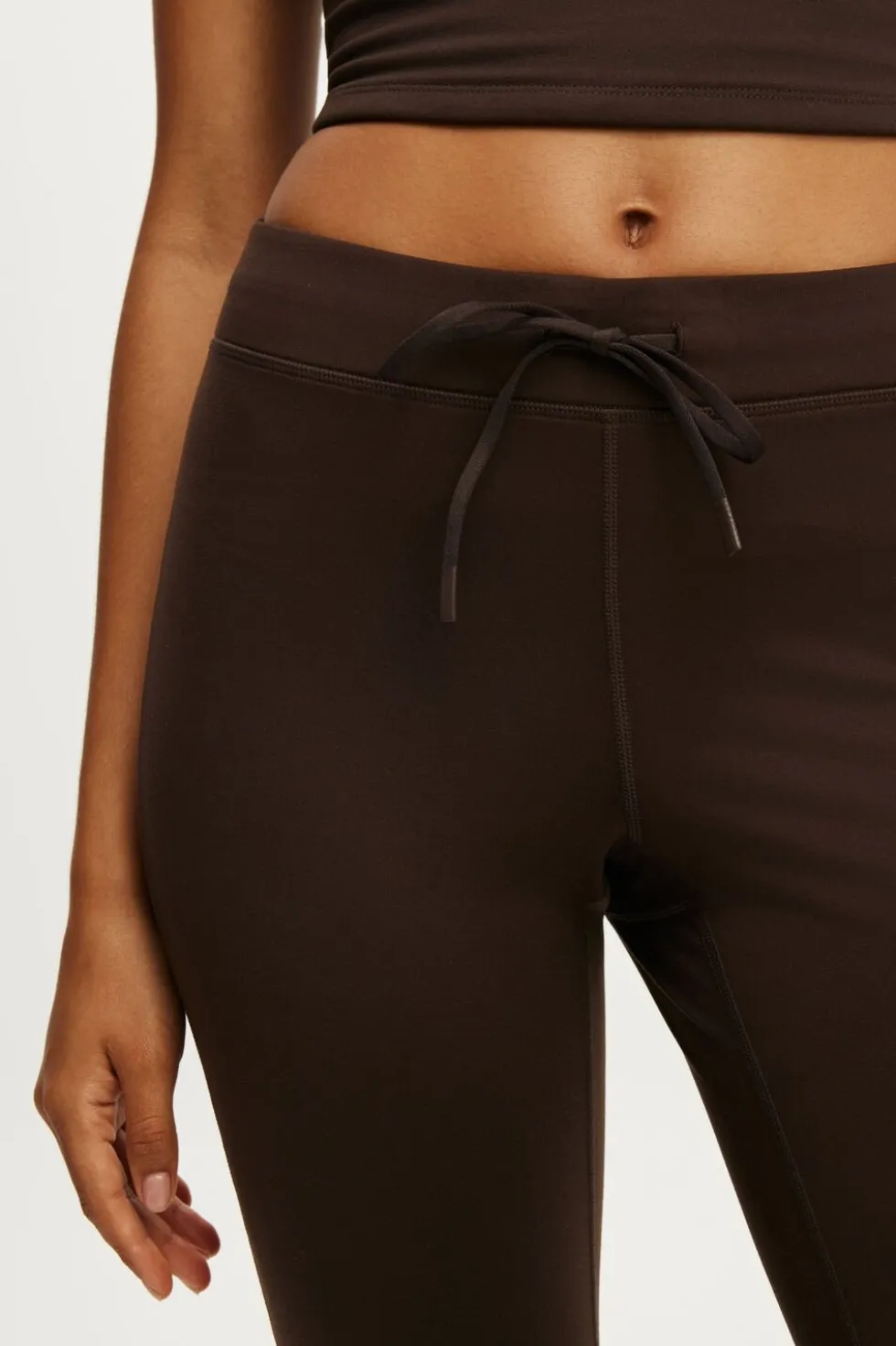 Ultra Soft Tie Front Cropped Kick Flare