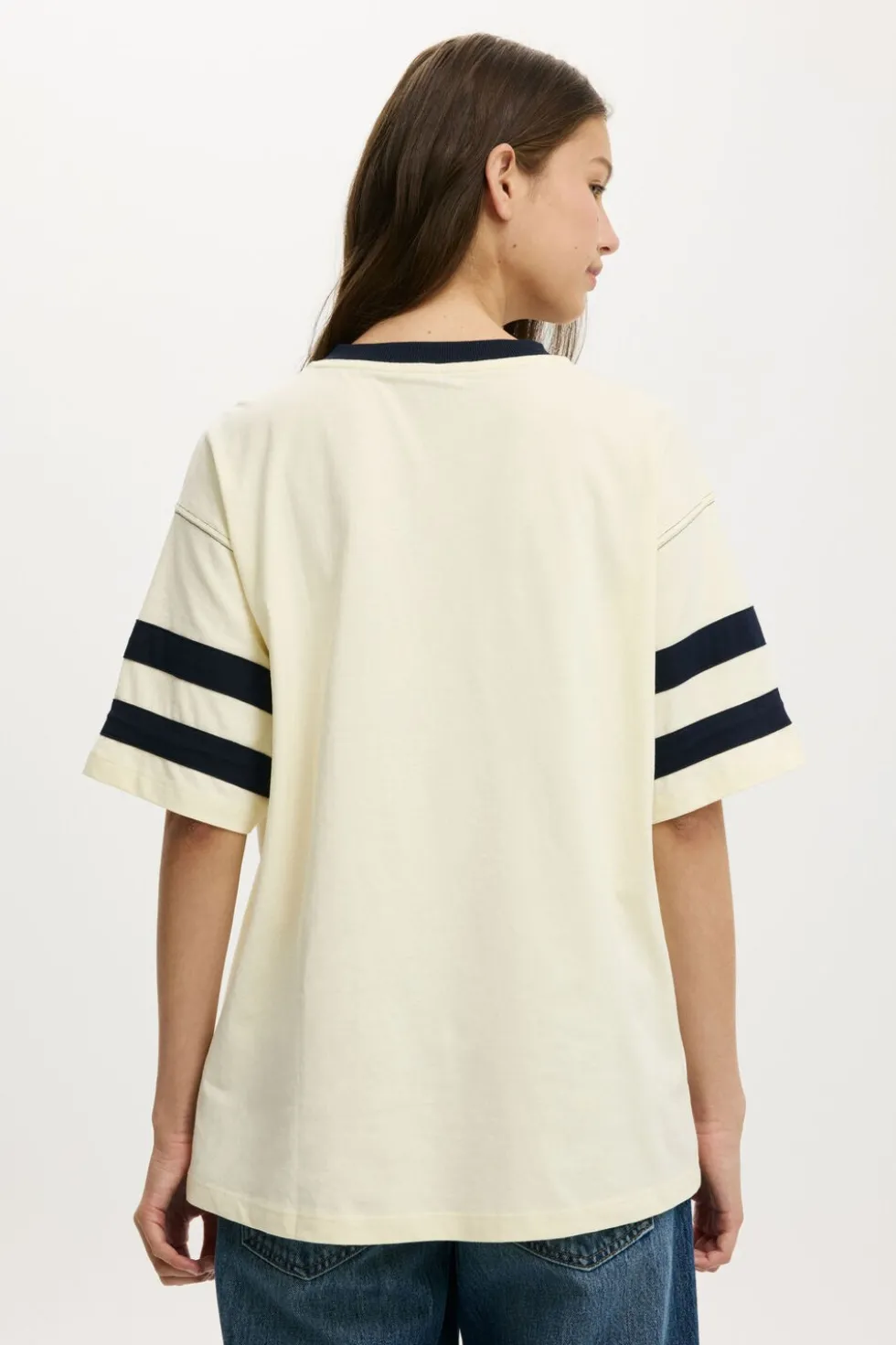 V Neck Oversized Graphic Tee