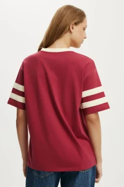 V Neck Oversized Graphic Tee