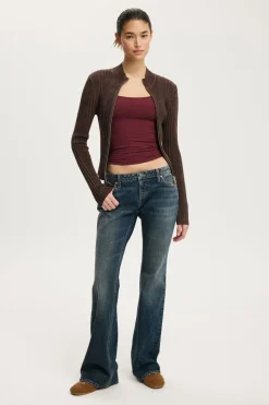 Variegated Rib Zip Through