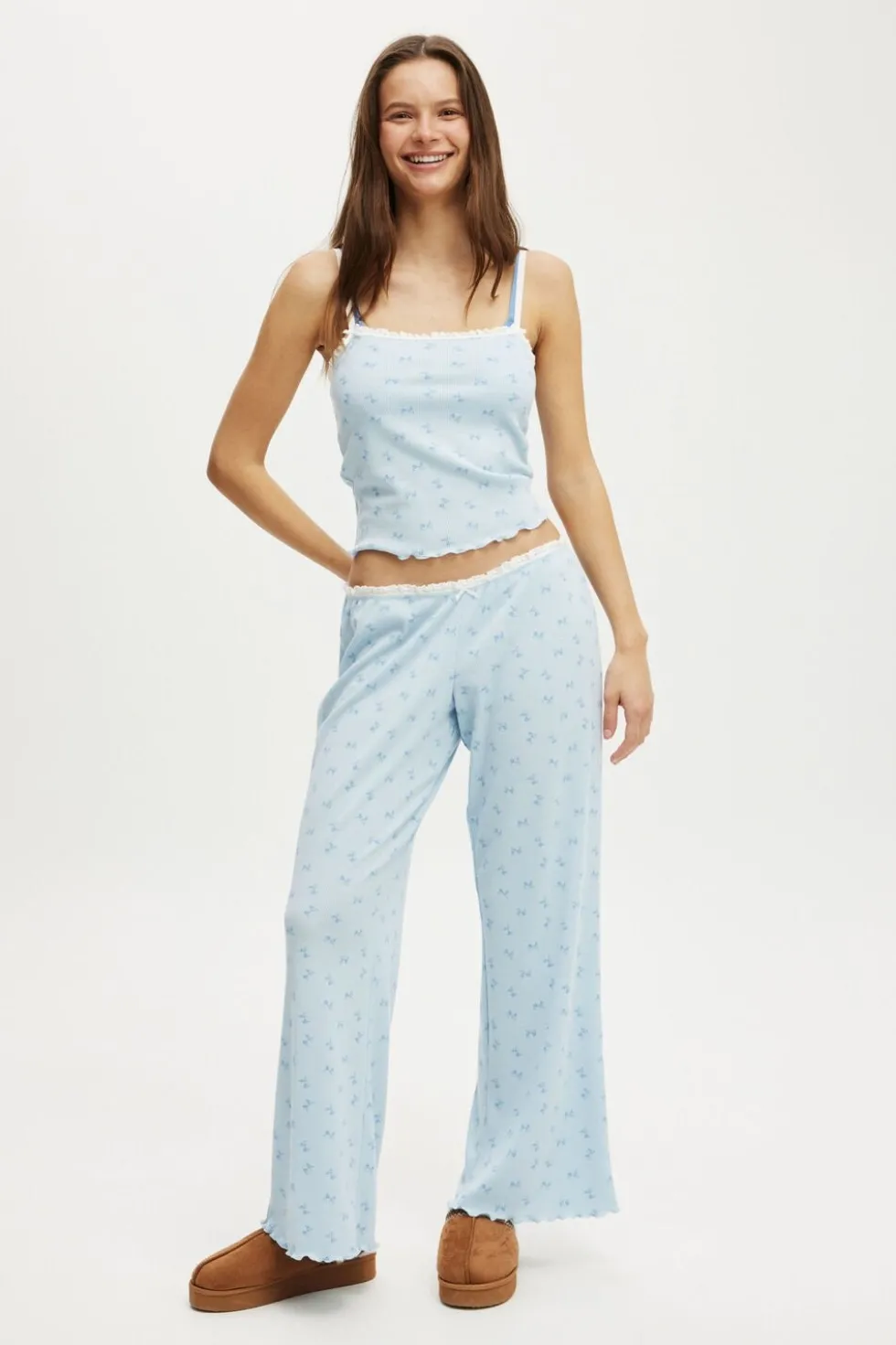 Waffle Wide Leg Pant
