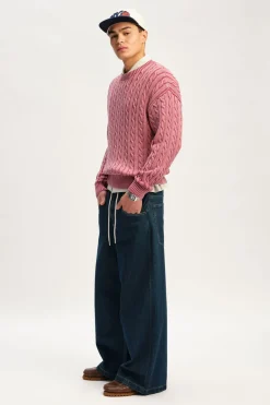 Washed Box Fit Crew Knit