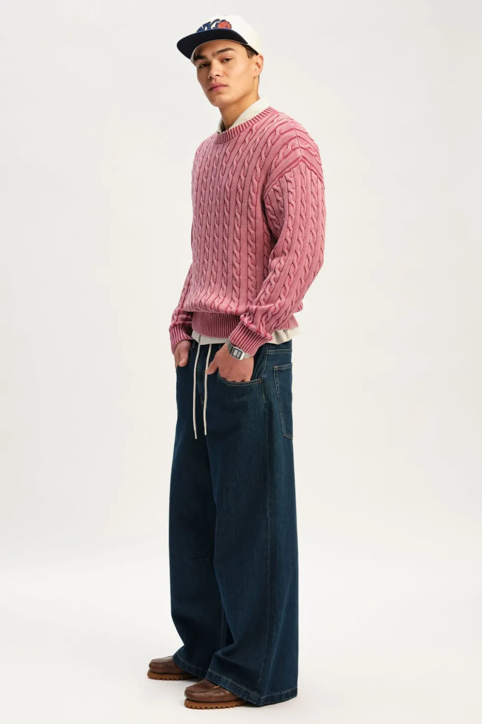 Washed Box Fit Crew Knit