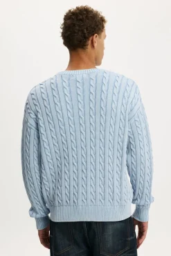 Washed Box Fit Crew Knit