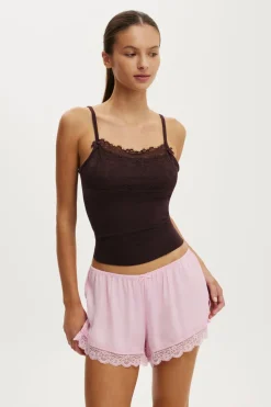 Washed Satin Lace Short
