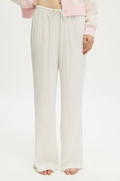 Washed Satin Wide Leg Pant