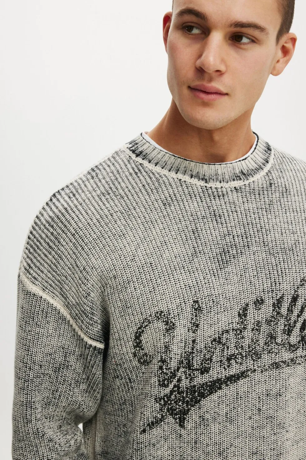 Y2k Box Fit Crew Knit